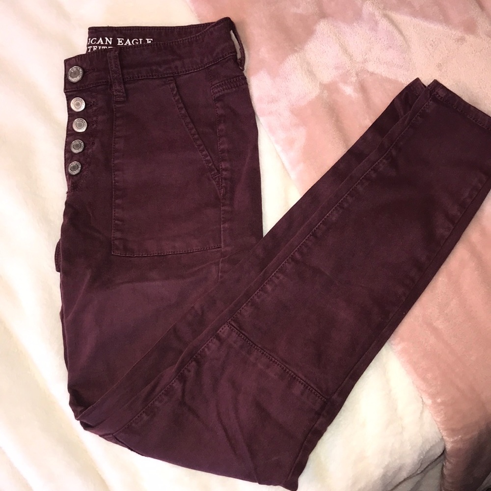 Maroon super stretch American Eagle Pants